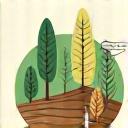 Icon representing a compass and a pencil drawing a landscape.